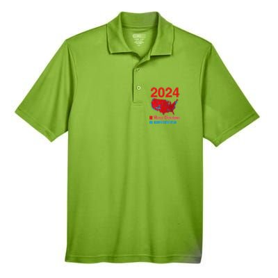 2024 Accurate Election Map Merry Christmas Happy New Year Men's Origin Performance Pique Polo