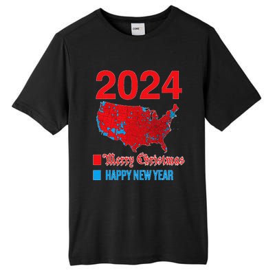 2024 Accurate Election Map Merry Christmas Happy New Year Tall Fusion ChromaSoft Performance T-Shirt