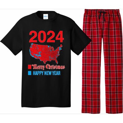 2024 Accurate Election Map Merry Christmas Happy New Year Pajama Set