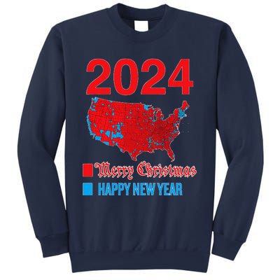 2024 Accurate Election Map Merry Christmas Happy New Year Sweatshirt