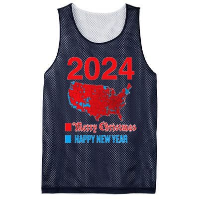 2024 Accurate Election Map Merry Christmas Happy New Year Mesh Reversible Basketball Jersey Tank