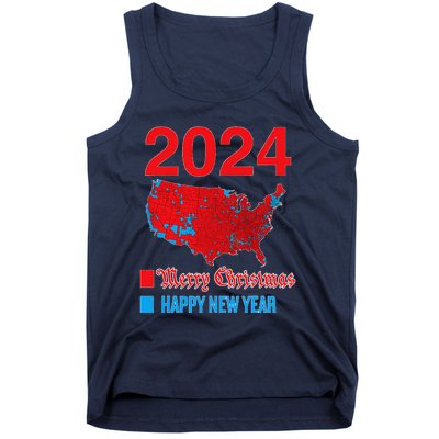 2024 Accurate Election Map Merry Christmas Happy New Year Tank Top