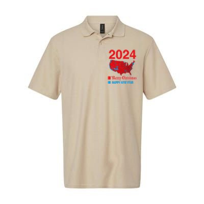 2024 Accurate Election Map Merry Christmas Happy New Year Softstyle Adult Sport Polo