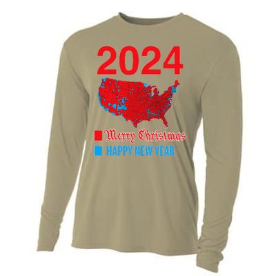 2024 Accurate Election Map Merry Christmas Happy New Year Cooling Performance Long Sleeve Crew