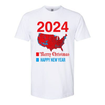 2024 Accurate Election Map Merry Christmas Happy New Year Softstyle CVC T-Shirt