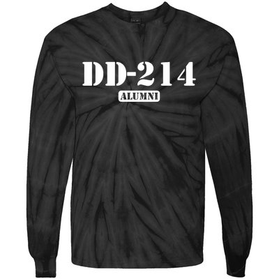 214 Alumni Funny Text Tie-Dye Long Sleeve Shirt