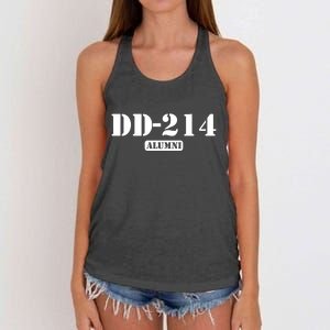 214 Alumni Funny Text Women's Knotted Racerback Tank