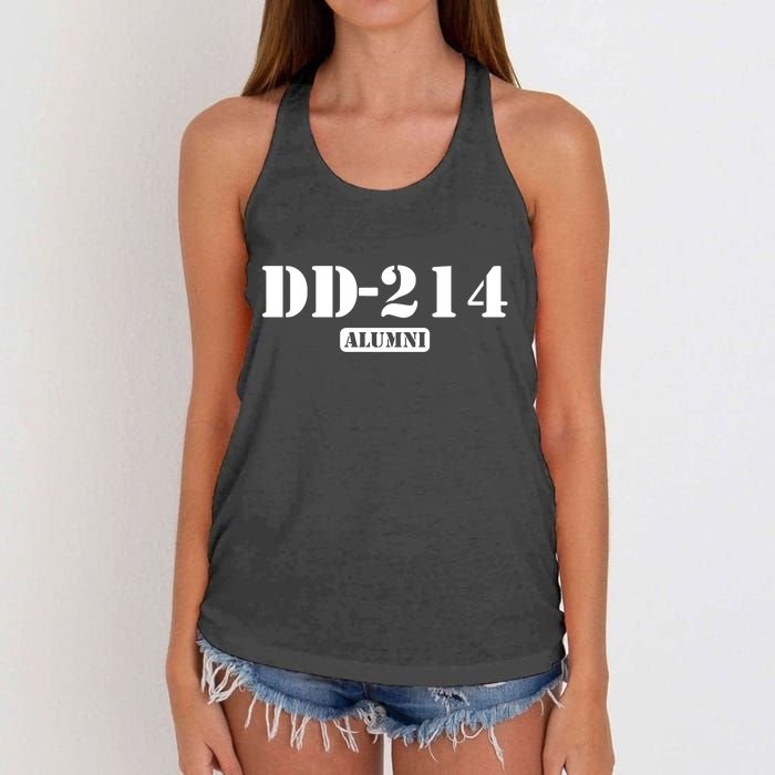 214 Alumni Funny Text Women's Knotted Racerback Tank