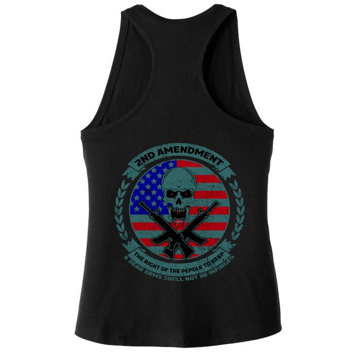 2nd Amendment Front And Back Design Ladies PosiCharge Tri-Blend Wicking Tank