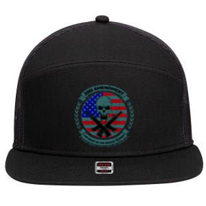 2nd Amendment Front And Back Design 7 Panel Mesh Trucker Snapback Hat