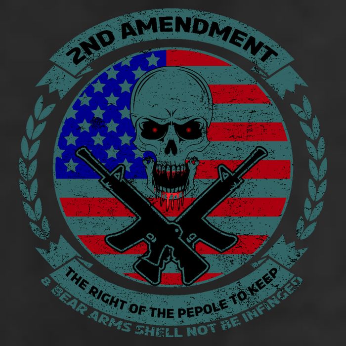2nd Amendment Front And Back Design 7 Panel Mesh Trucker Snapback Hat