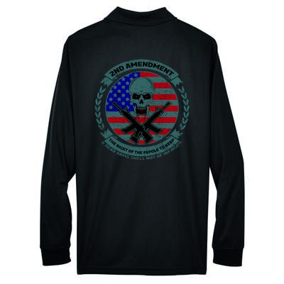 2nd Amendment Front And Back Design Performance Long Sleeve Polo