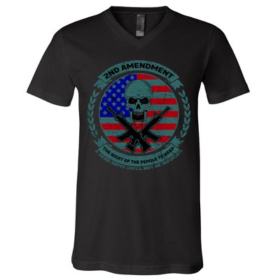 2nd Amendment Front And Back Design V-Neck T-Shirt