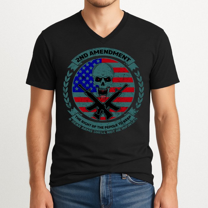 2nd Amendment Front And Back Design V-Neck T-Shirt