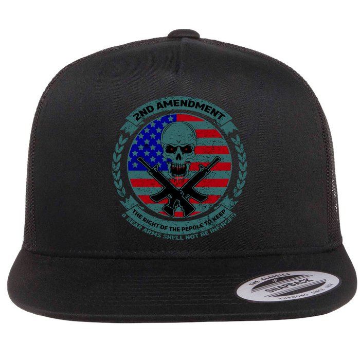 2nd Amendment Front And Back Design Flat Bill Trucker Hat