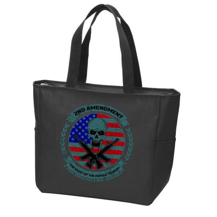 2nd Amendment Front And Back Design Zip Tote Bag