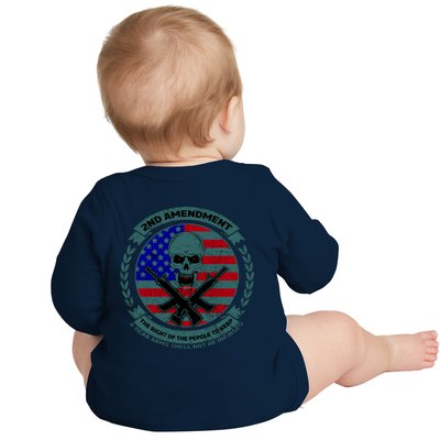 2nd Amendment Front And Back Design Baby Long Sleeve Bodysuit