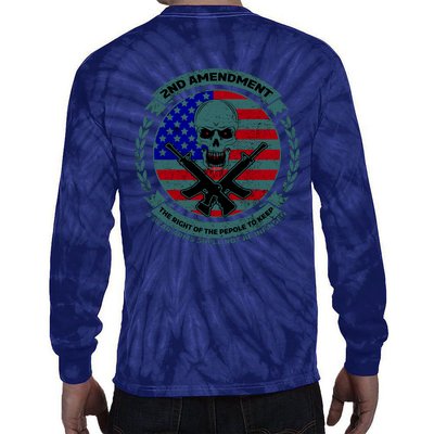 2nd Amendment Front And Back Design Tie-Dye Long Sleeve Shirt