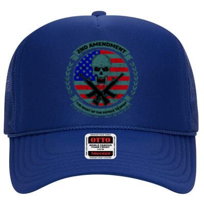 2nd Amendment Front And Back Design High Crown Mesh Back Trucker Hat