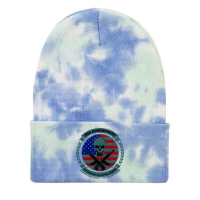 2nd Amendment Front And Back Design Tie Dye 12in Knit Beanie