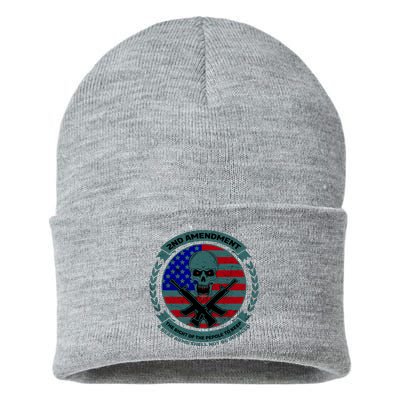 2nd Amendment Front And Back Design Sustainable Knit Beanie