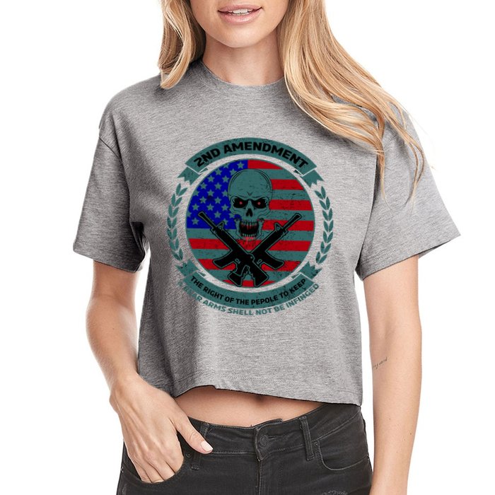 2nd Amendment Front And Back Design Crop Top