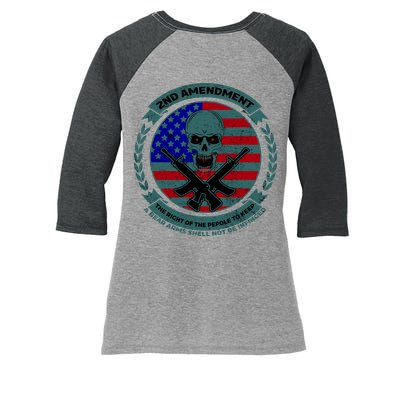 2nd Amendment Front And Back Design Women's Tri-Blend 3/4-Sleeve Raglan Shirt