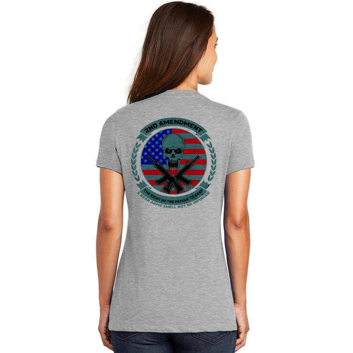 2nd Amendment Front And Back Design Women's V-Neck T-Shirt