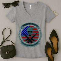 2nd Amendment Front And Back Design Women's V-Neck T-Shirt