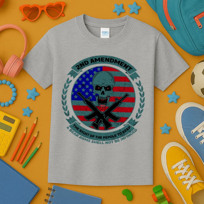 2nd Amendment Front And Back Design Kids T-Shirt