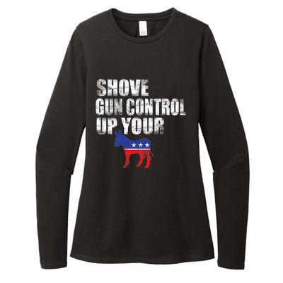 2nd Amendment Firearm Gun Funny Shove Gun Control Up Womens CVC Long Sleeve Shirt