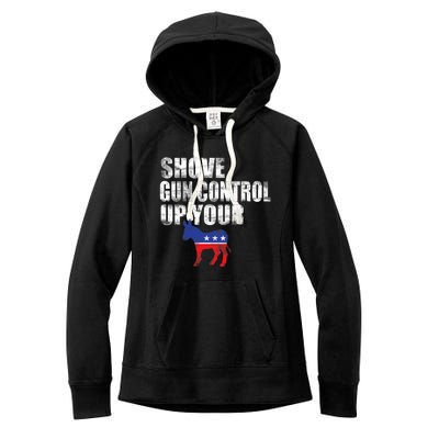 2nd Amendment Firearm Gun Funny Shove Gun Control Up Women's Fleece Hoodie