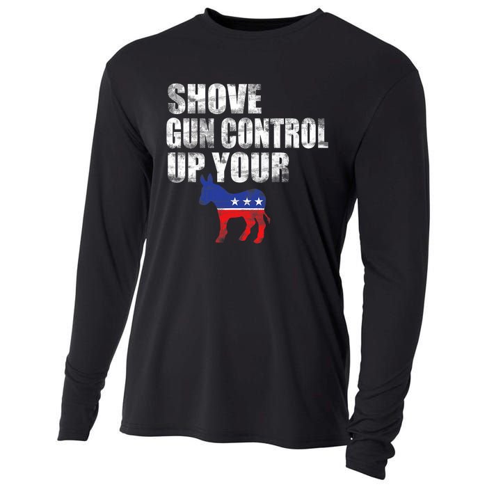 2nd Amendment Firearm Gun Funny Shove Gun Control Up Cooling Performance Long Sleeve Crew