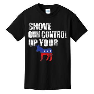 2nd Amendment Firearm Gun Funny Shove Gun Control Up Kids T-Shirt