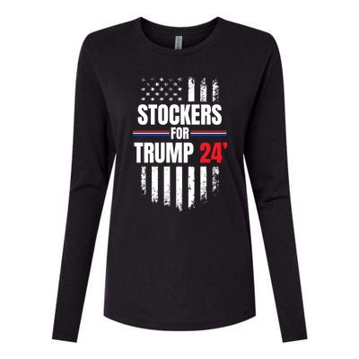 2024 American Flag Gift Womens Cotton Relaxed Long Sleeve T-Shirt