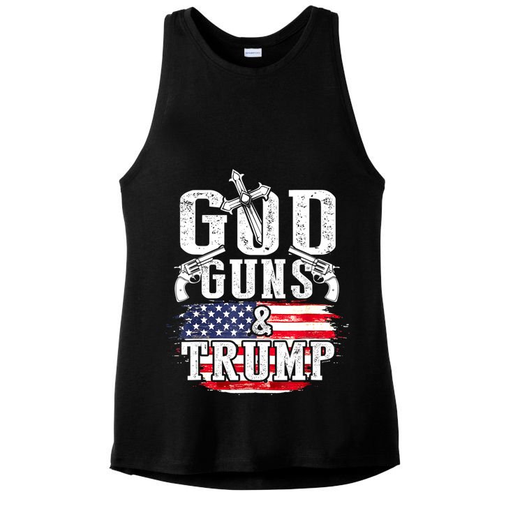 2nd Amendment God Guns And Trump Ladies PosiCharge Tri-Blend Wicking Tank