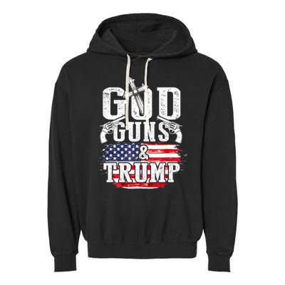 2nd Amendment God Guns And Trump Garment-Dyed Fleece Hoodie