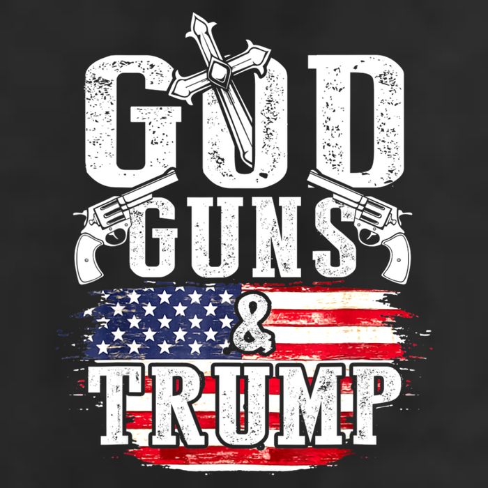 2nd Amendment God Guns And Trump 7 Panel Mesh Trucker Snapback Hat
