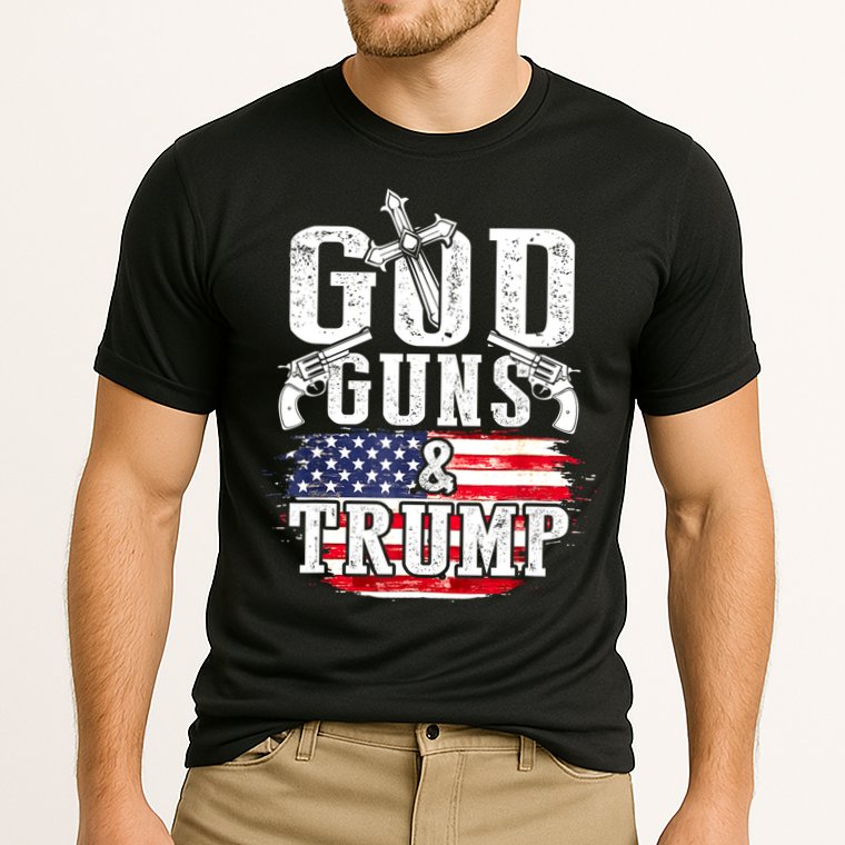 2nd Amendment God Guns And Trump Cooling Performance Crew T-Shirt