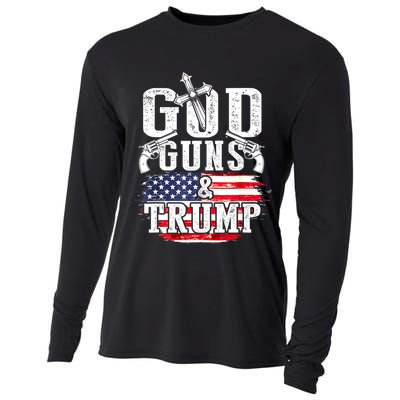2nd Amendment God Guns And Trump Cooling Performance Long Sleeve Crew