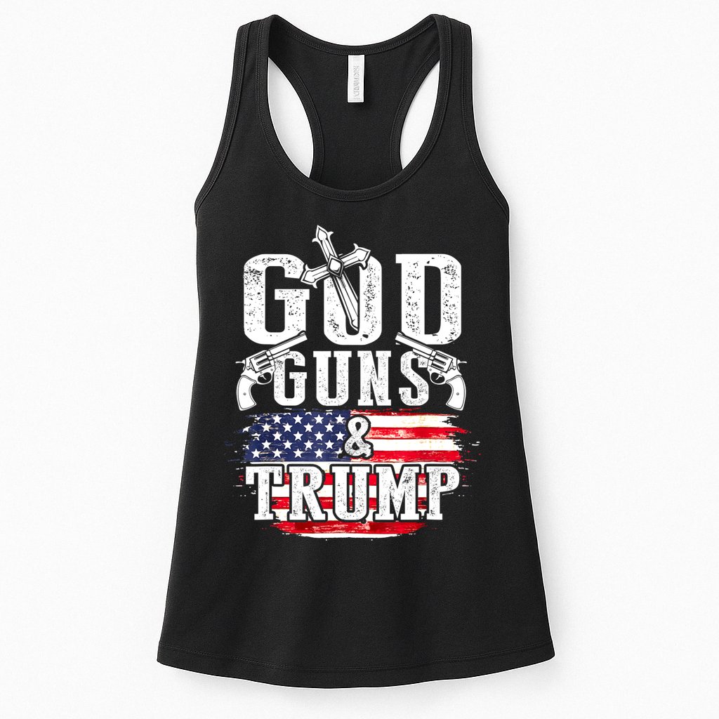2nd Amendment God Guns And Trump Womens Tank Top
