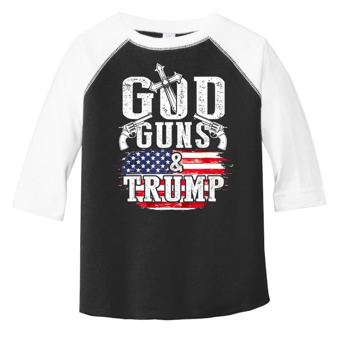2nd Amendment God Guns And Trump Toddler Fine Jersey T-Shirt