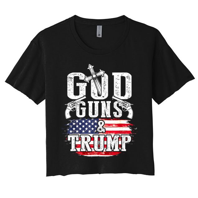 2nd Amendment God Guns And Trump Crop Top