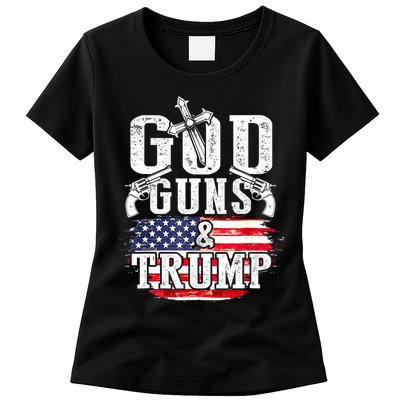 2nd Amendment God Guns And Trump Womens T-Shirt