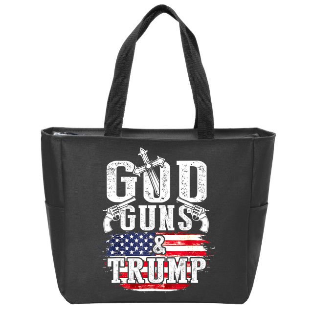 2nd Amendment God Guns And Trump Zip Tote Bag