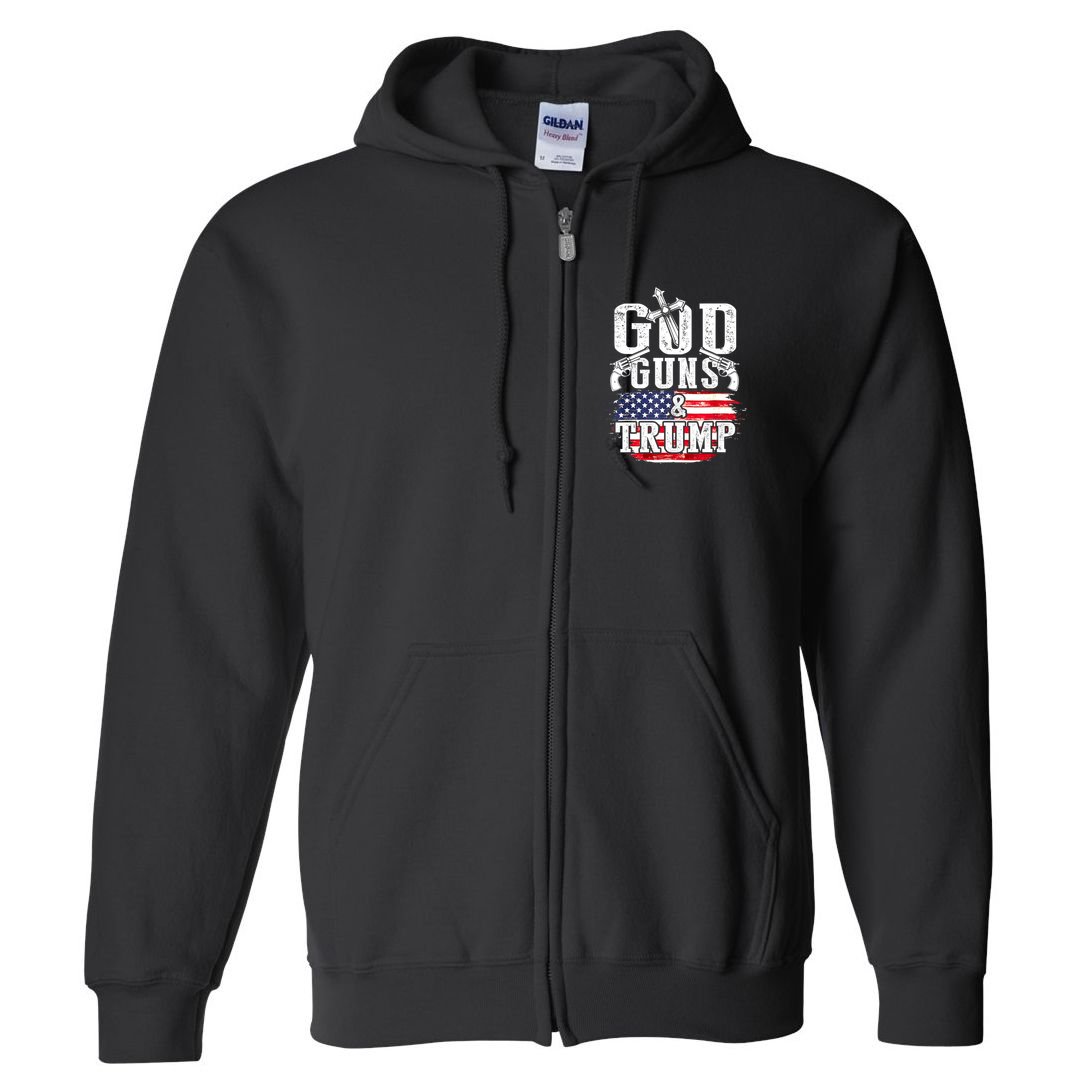2nd Amendment God Guns And Trump Full Zip Hoodie
