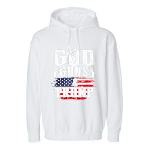 2nd Amendment God Guns And Trump Garment-Dyed Fleece Hoodie