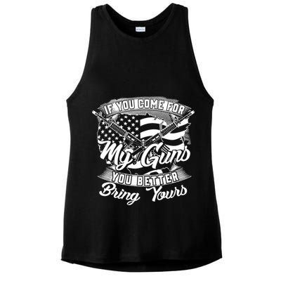 2nd Amendment If You Come For My Guns You Better Bring Yours Ladies PosiCharge Tri-Blend Wicking Tank