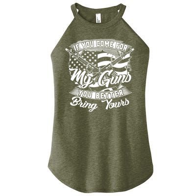 2nd Amendment If You Come For My Guns You Better Bring Yours Women's Perfect Tri Rocker Tank
