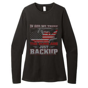 2nd Adt In God We Trust The Guns Are Backup Gift Womens CVC Long Sleeve Shirt